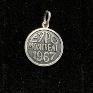 Vintage Silver Charm Expo Montreal 1967 Signed Dangle Charm Pendant 925 Sterling